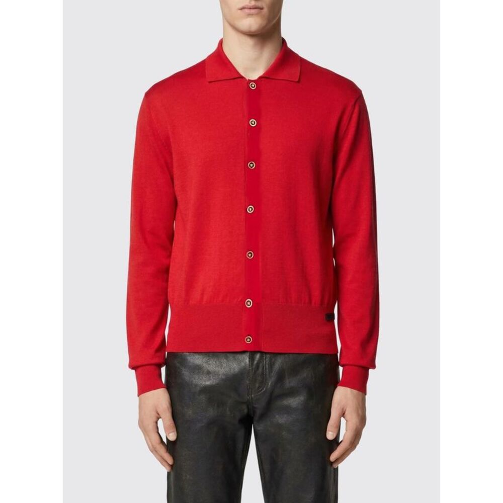 Versace Men Silk And Cotton Cardigan Versace